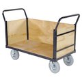 Global Industrial Euro Style Truck - 3 Wood Sides & Deck, 60 x 30, 1200 Lb. Capacity 952677